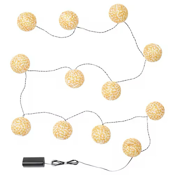 IKEA SOMMARLANKE LED String Light w 12 Lights, Dots Yellow/Battery Operated NEW - Picture 1 of 6